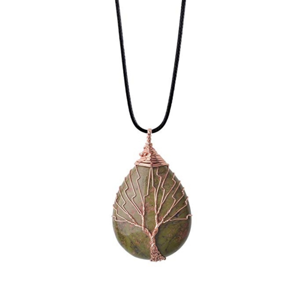 Vintage Tree of Life Wire Wrapped Copper Teardrop